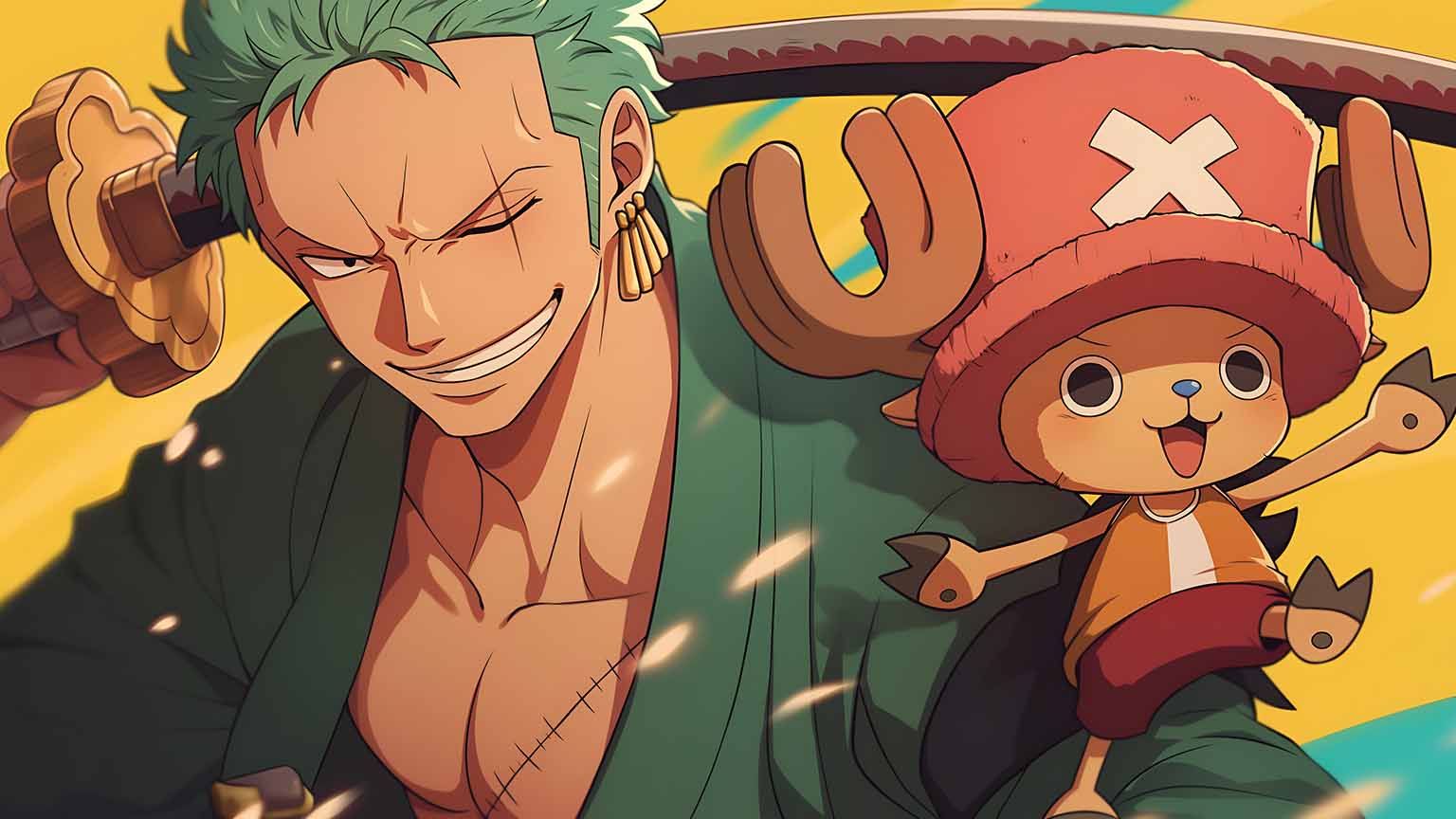 Free One Piece Zoro & Chopper Comrades Desktop Wallpaper