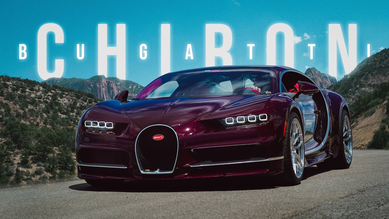 Maroon Bugatti Chiron in Fully Exposed Carbon Fibre