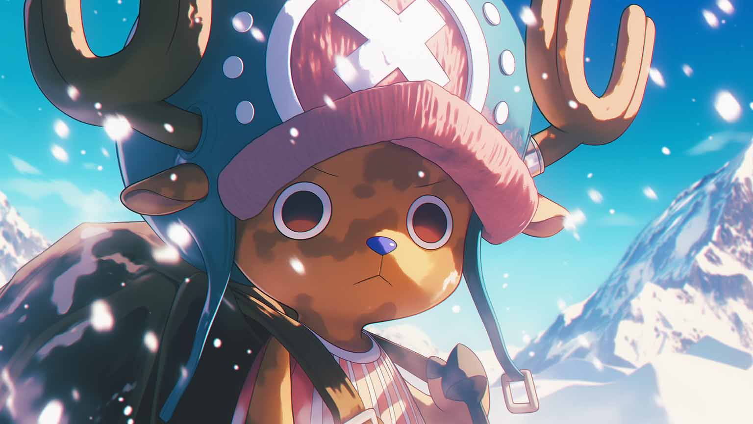 Free One Piece Tony Tony Chopper with Hat Desktop Wallpaper