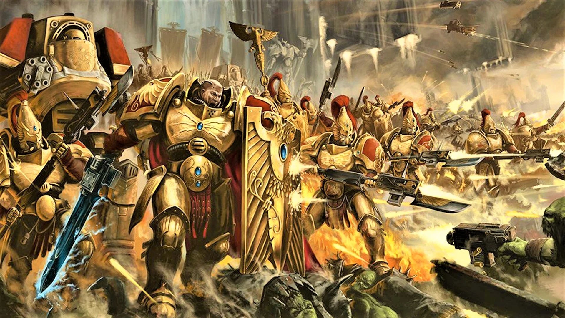 Rogal Dorn you think if the Viltrumites ever attacked a random world and by some luck were to face the great legion of the Adeptus custodes who would win?