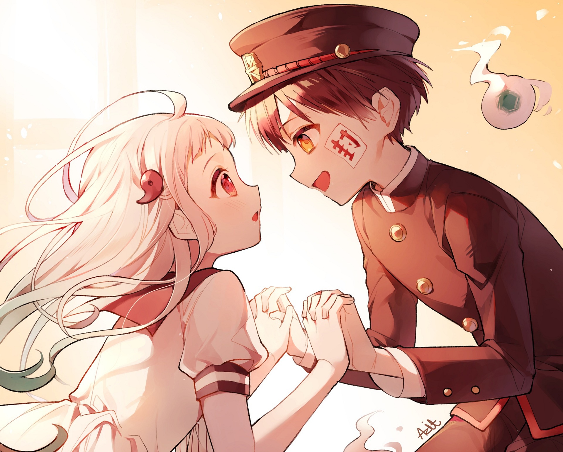 Wallpaper Toilet Boy Hanako Kun, Jibaku Shounen Hanako Kun, Hanako Kun, Nene Yashiro For Mobile And Desktop, Section сёнэн, Resolution 1920x1542