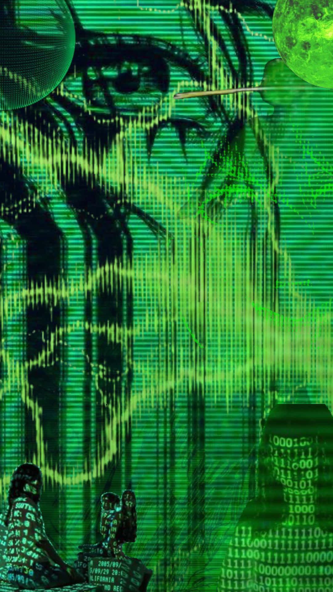 Green Cyber Y2k Aesthetic Wallpaper