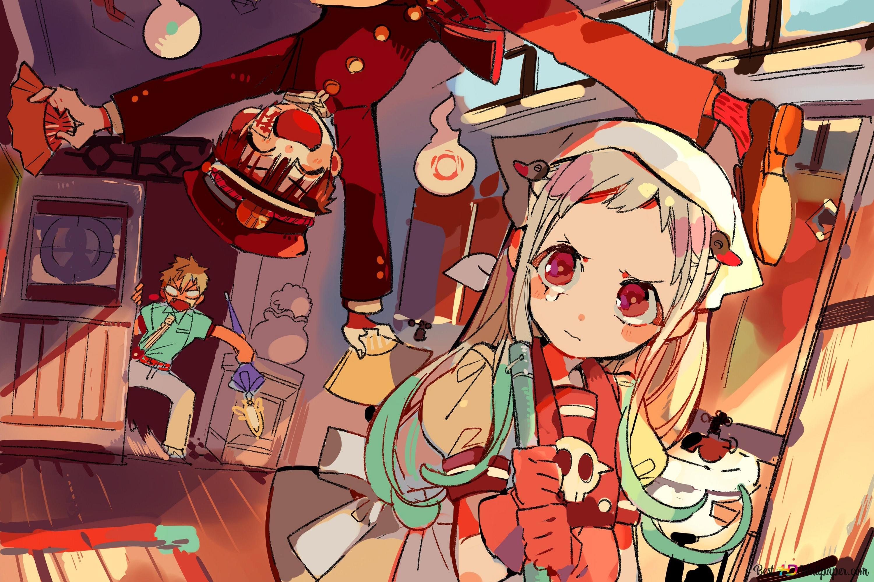 Toilet Bound Hanako Kun! Kun, Nene Yashiro & Kou Minamoto 2K Wallpaper Download