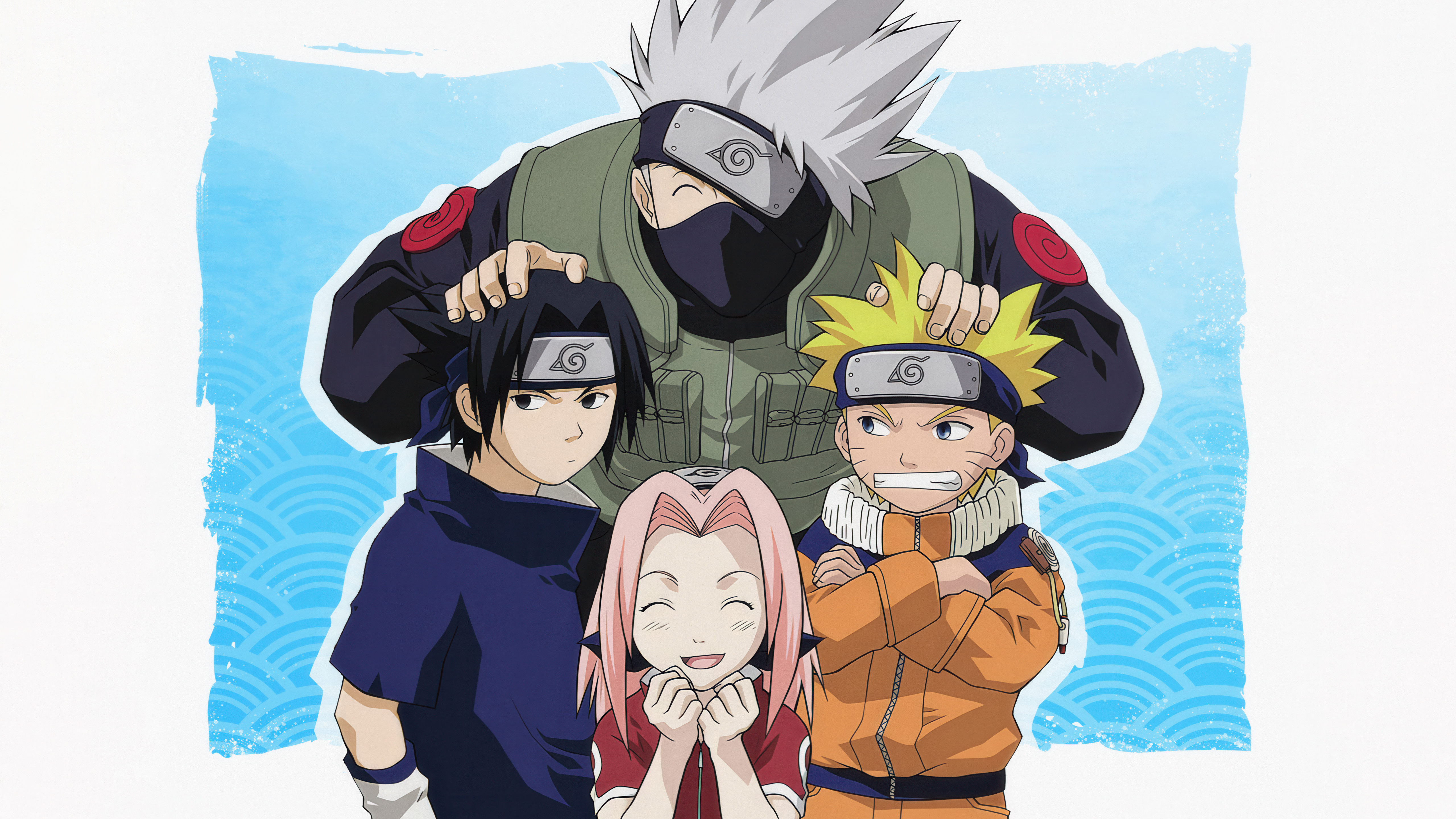 Naruto Team 7 Wallpaper 4K, 5K, Sasuke Uchiha, Sakura Haruno