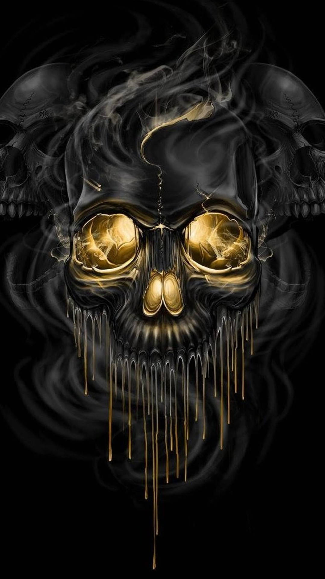 Download Skull Black And Gold iPhone Wallpaper