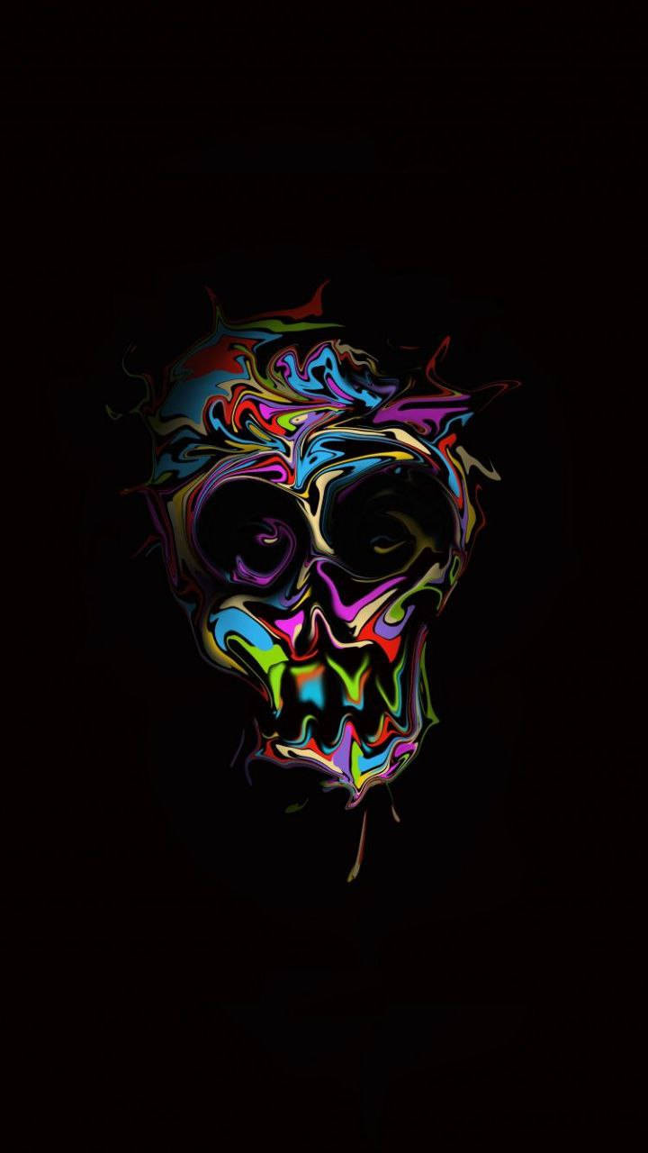 Download Colorful Abstract Skull Original iPhone 7 Wallpaper