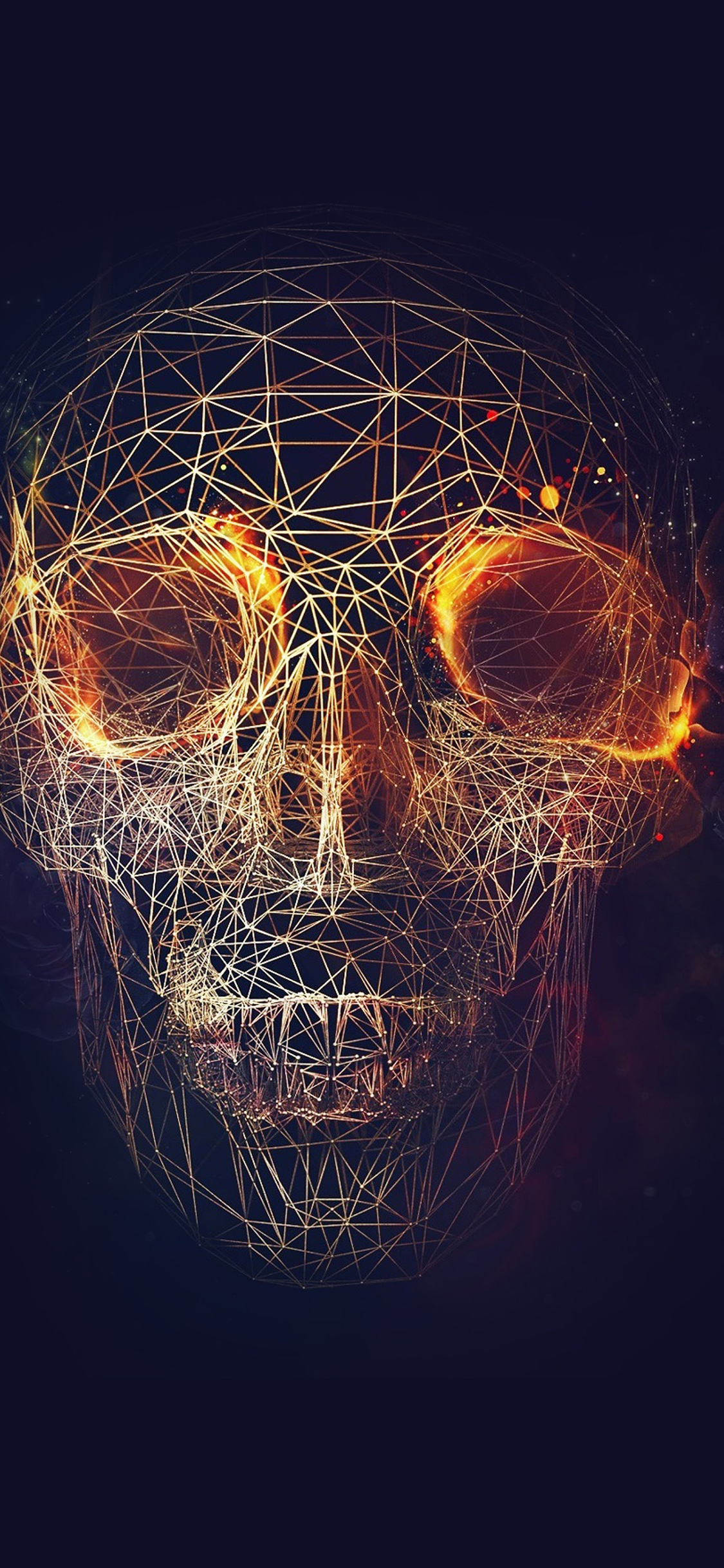 iPhone X wallpaper. digital skull dark abstract art illustration