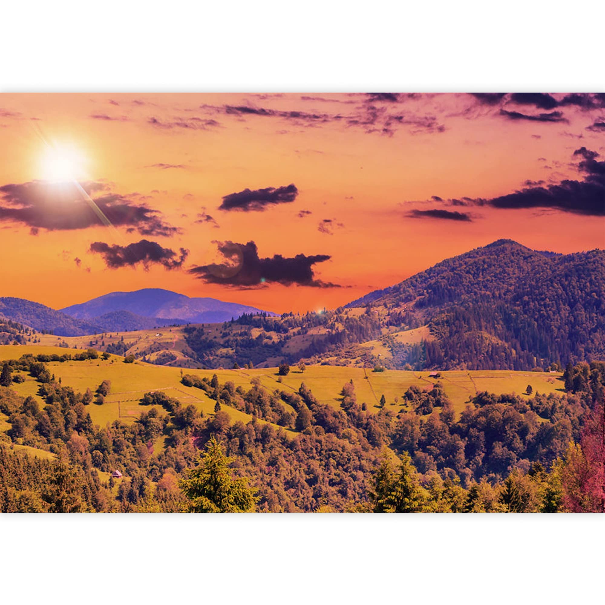Signford Nature Scenery Wallpaper Peel And Stick Golden Sunshine Mountains