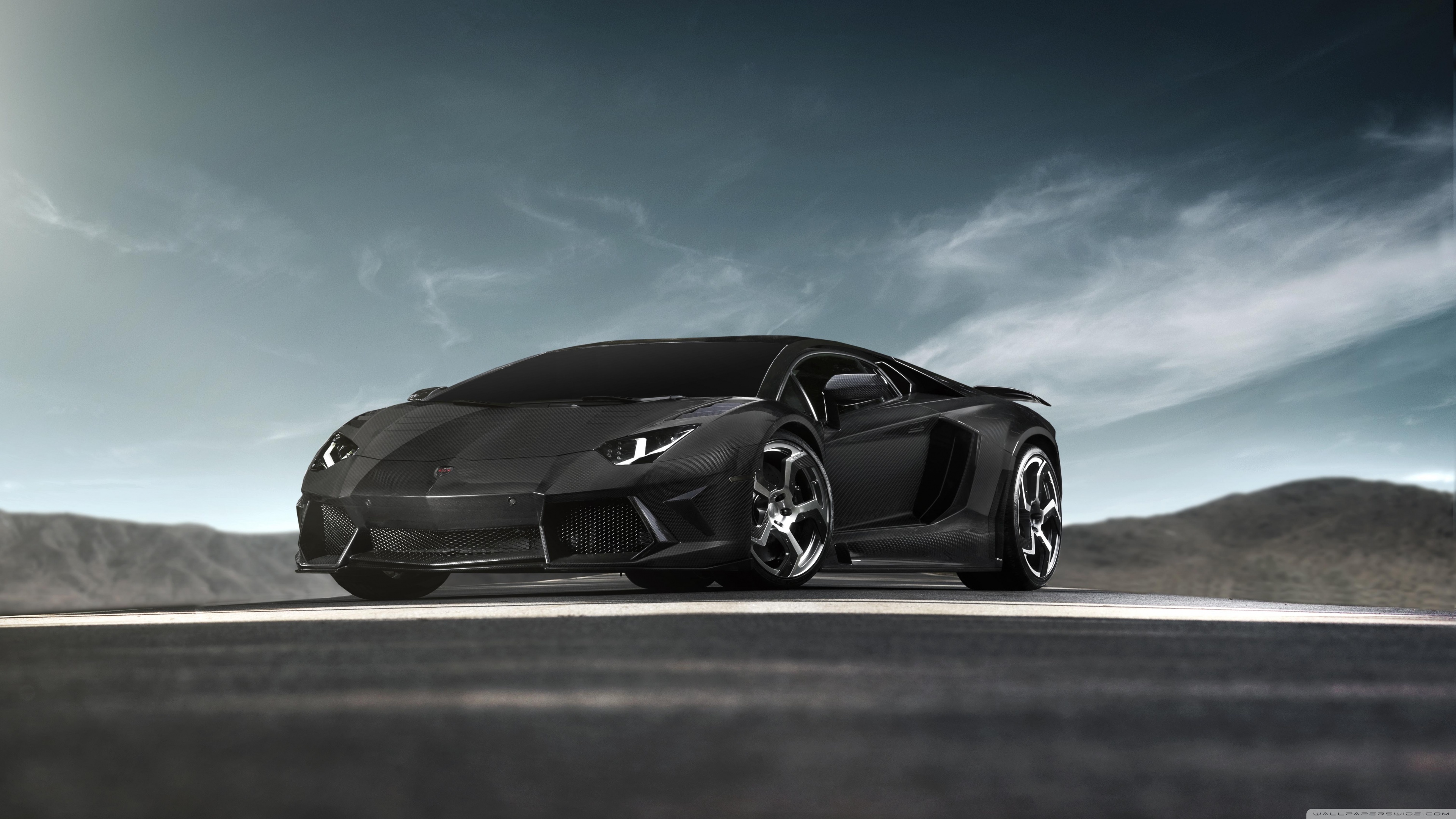 Black Lamborghini Aventador Supercar 4K UHD Wallpaper for UltraHD Desktop and TV, Dual Monitor, Smartphone and Tablet Devices