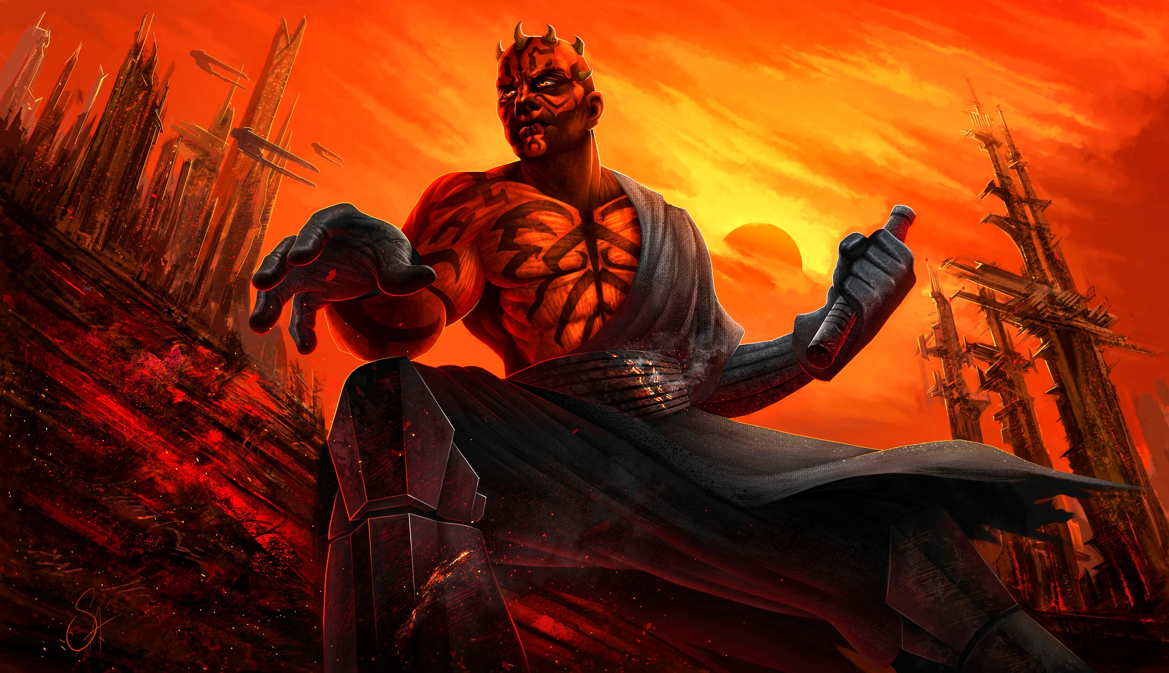 Darth Maul 4K Ultra HD. Epic Sci Fi Star Wars Wallpaper