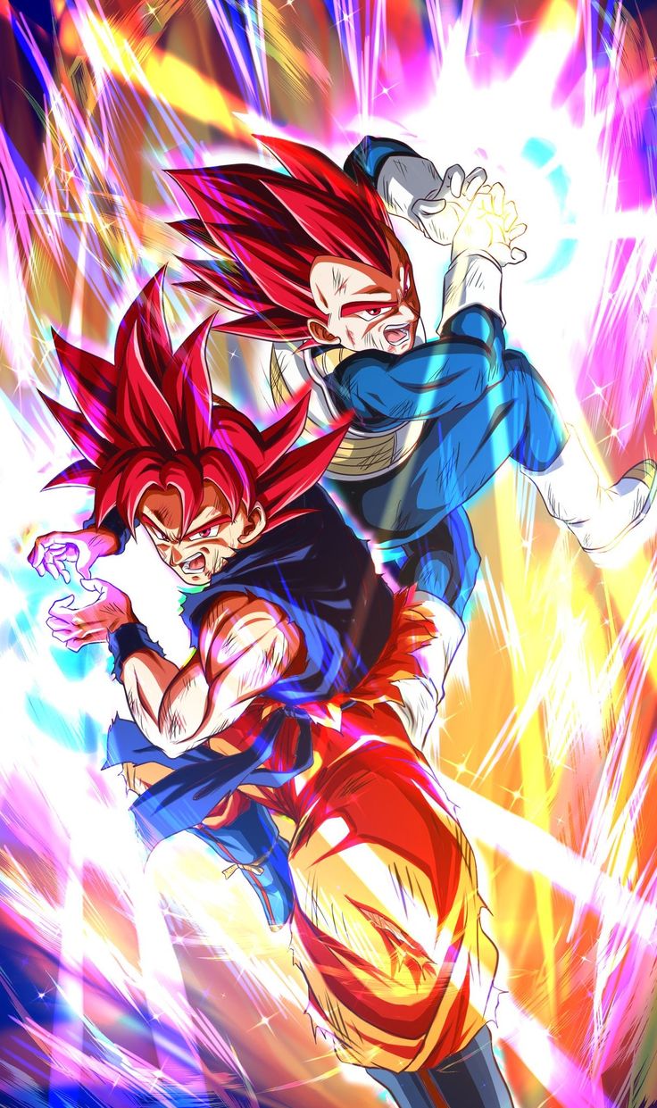 Goku ssj God y Vegeta ssj God Galick Kamehameha