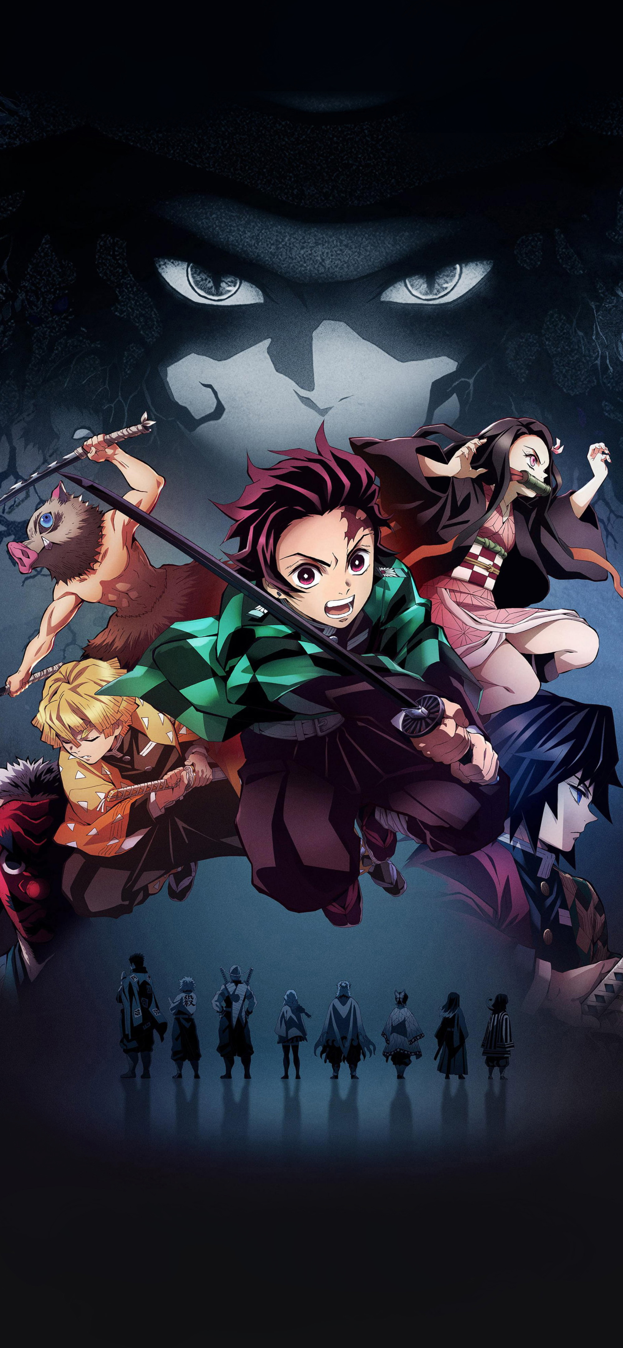 Demon Slayer Tanjiro Team Muzan Shadow Wallpaper