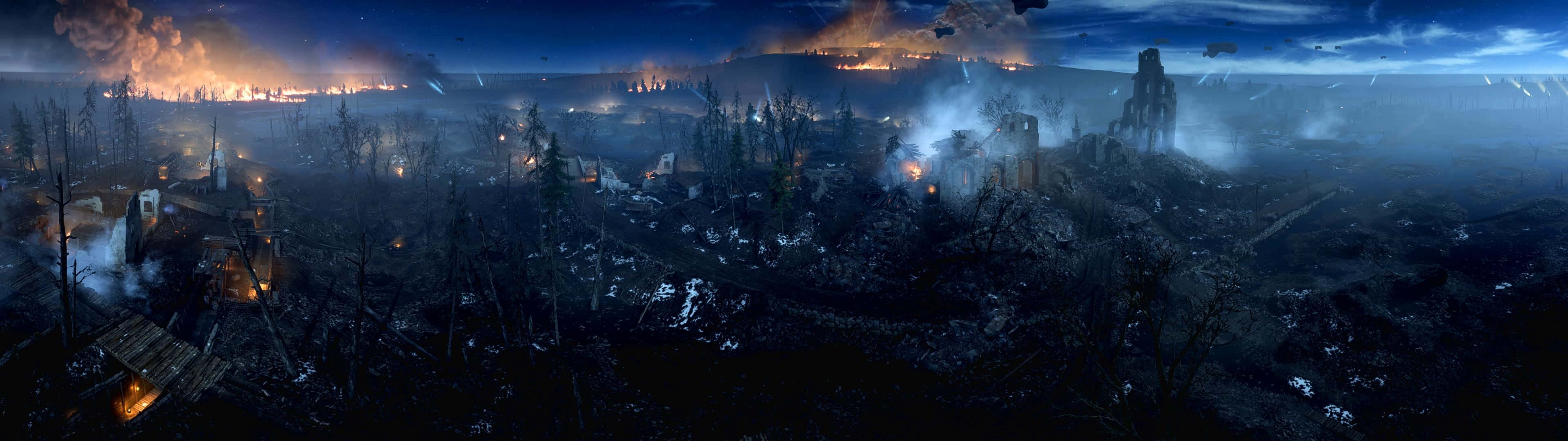 Download Improve Your Productivity with Cool Dual Monitor Wallpaper