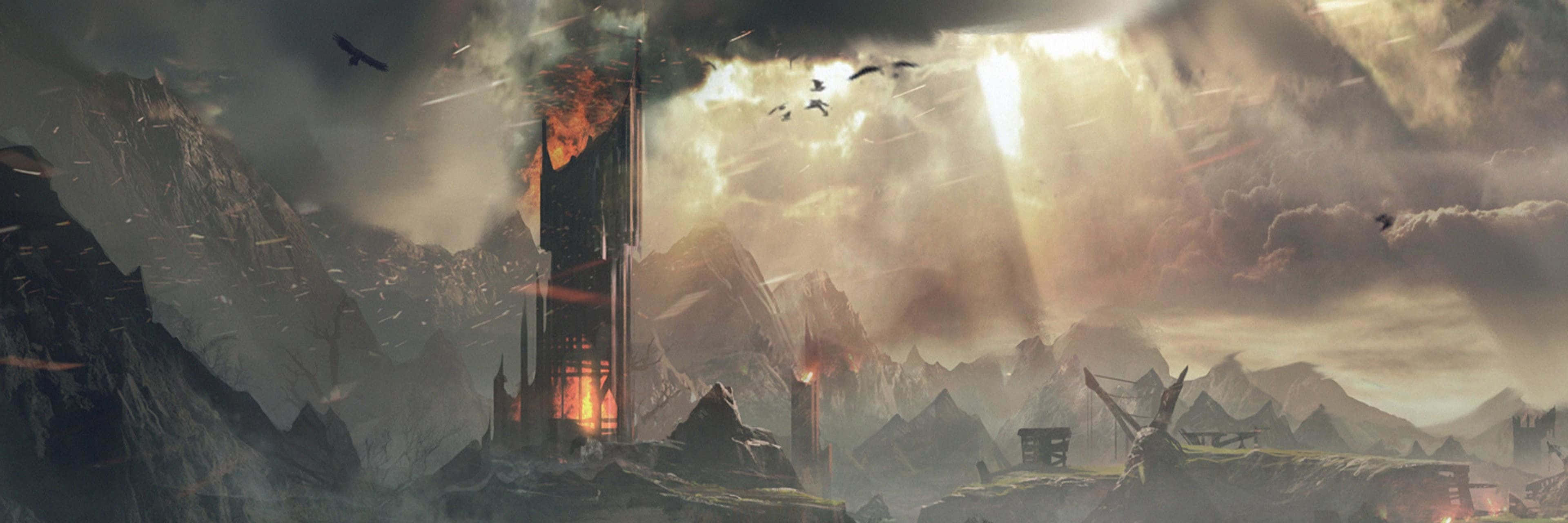 Download Enhance Your Gaming Experience with League of Legends Dual Screen Wallpaper