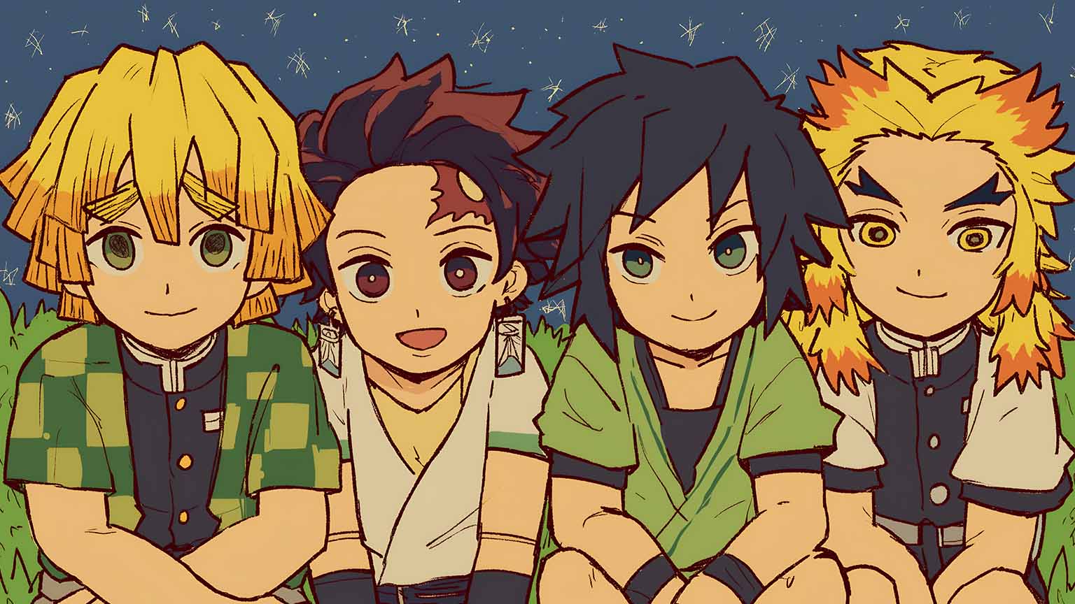 Demon Slayer Campfire 4K Desktop Wallpaper