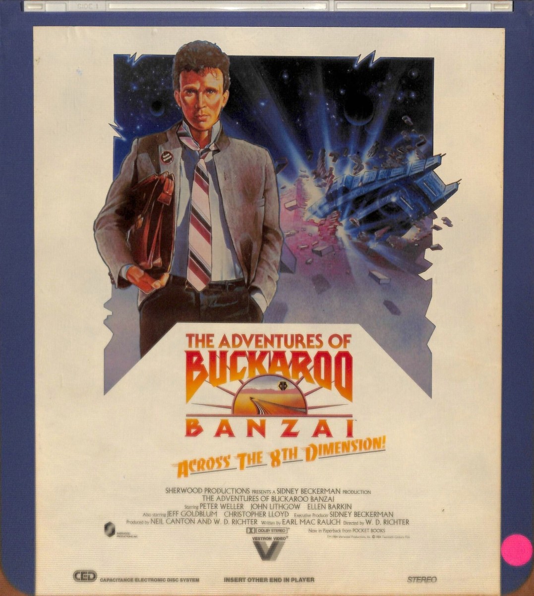The Adventures of Buckaroo Banzai CED RCA SelectaVision TESTED WORKING