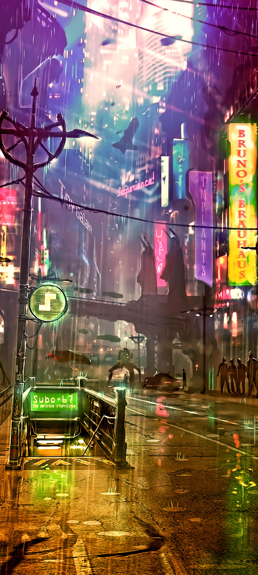 Futuristic City Cyberpunk Neon Street Digital Art 4k Google Pixel 7 , HD 4k Wallpaper, Image, Background, Photos and Picture