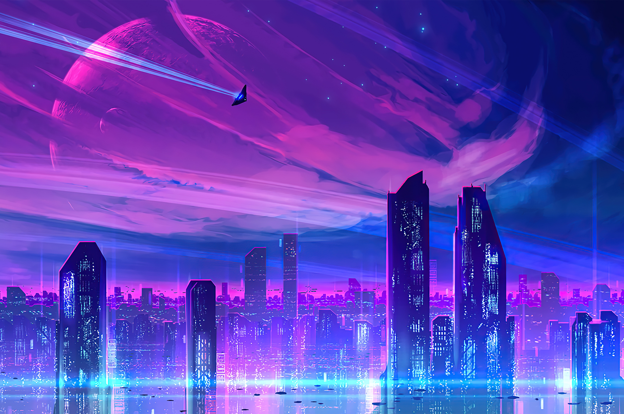 A Neon City Chromebook Pixel , HD 4k Wallpaper, Image, Background, Photos and Picture