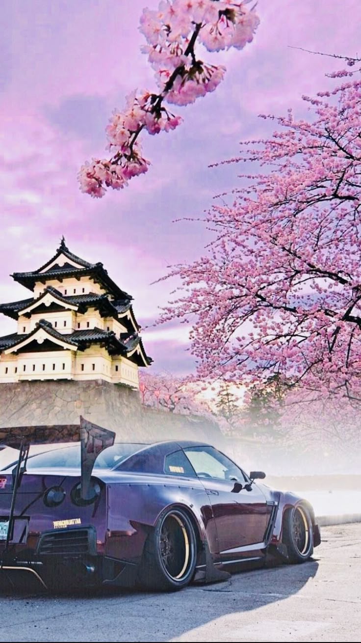 Nissan Skyline GTR with Cherry Blossoms