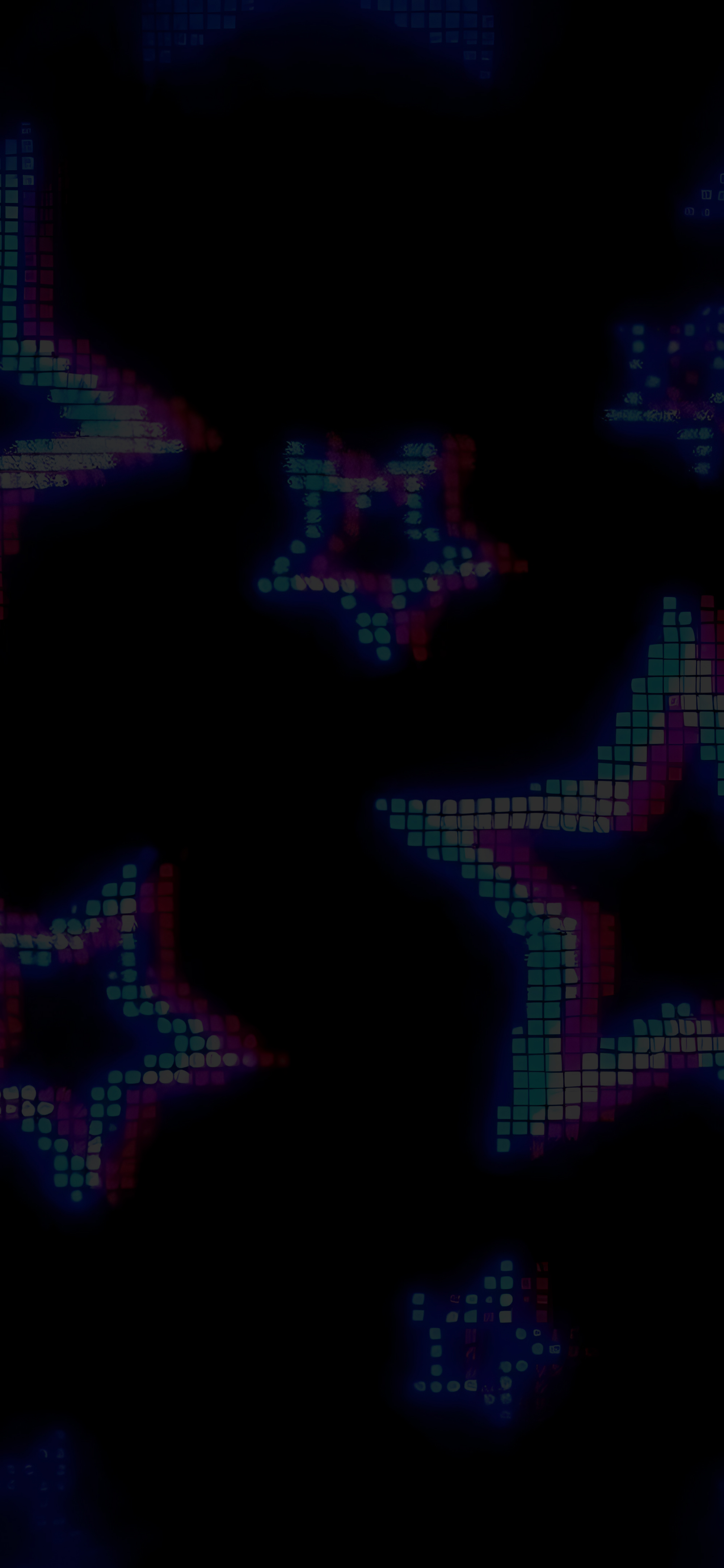 Neon Pixel Stars Wallpaper Art Wallpaper iPhone