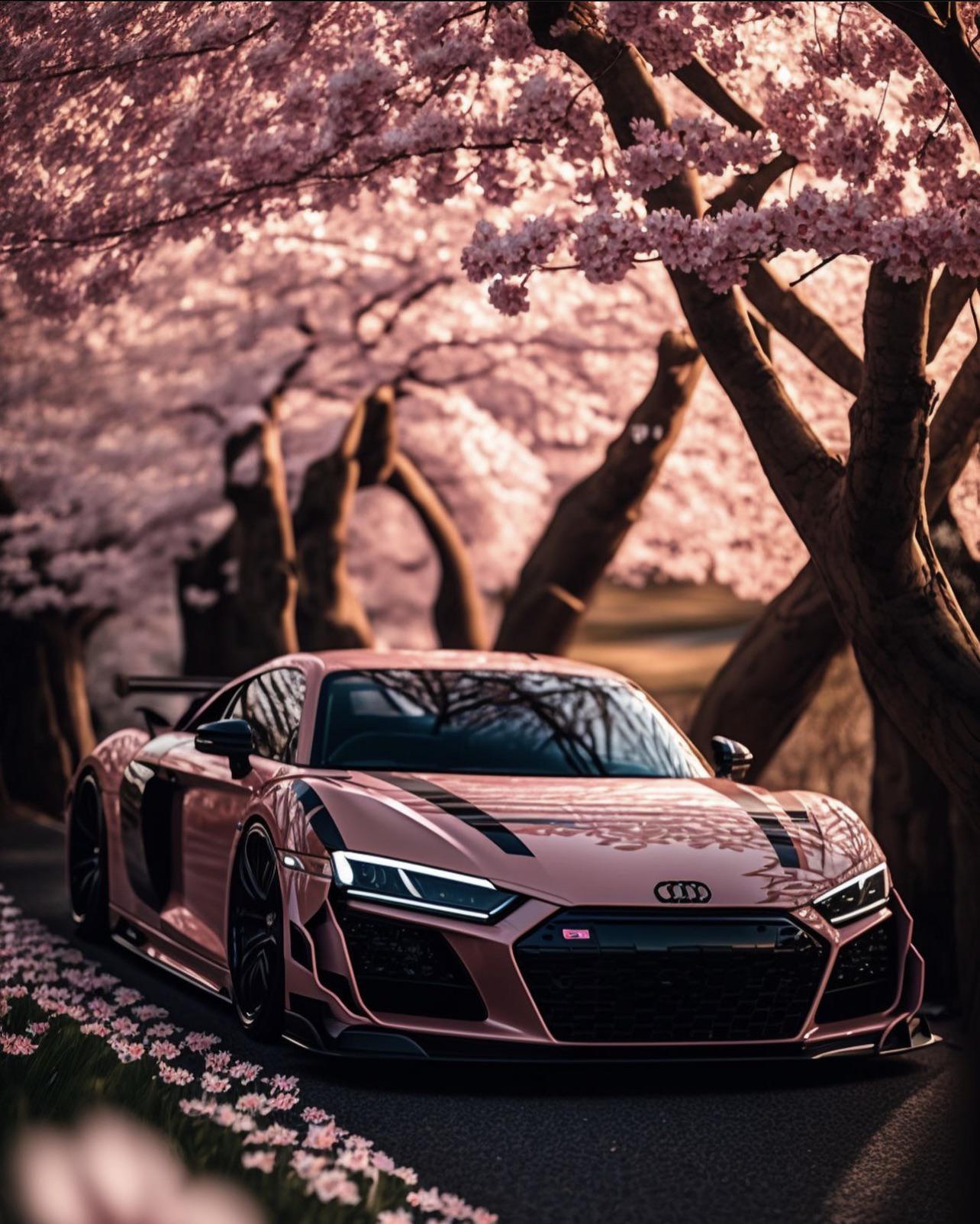 R8 x Cherry Blossom Trees Midjourney AI
