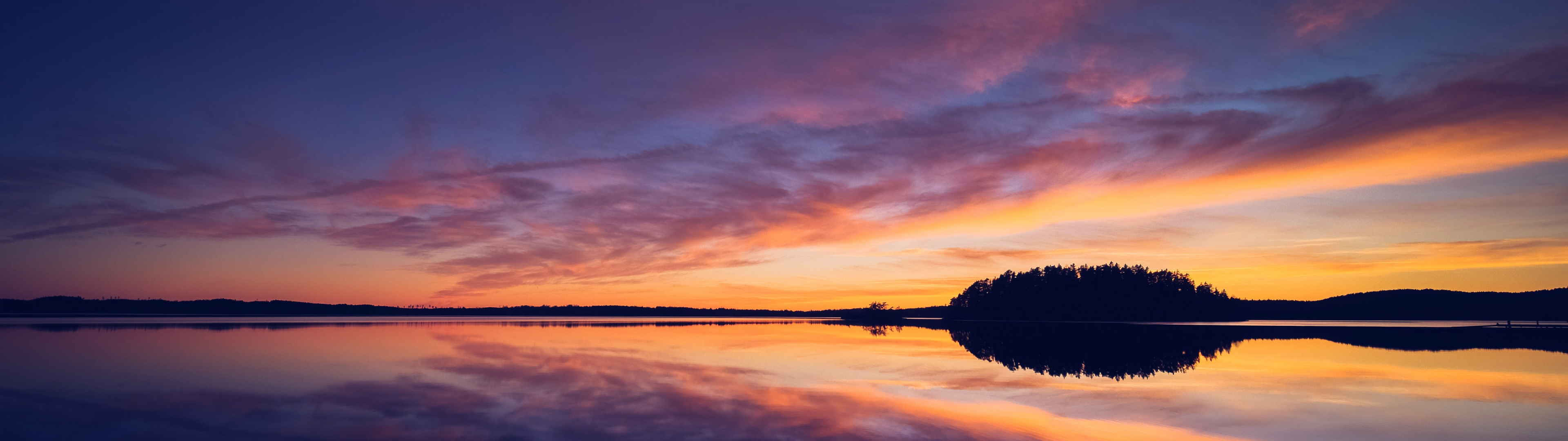 Sunset Wallpaper 4K, Evening, Dusk, 5K, Lake, Sweden