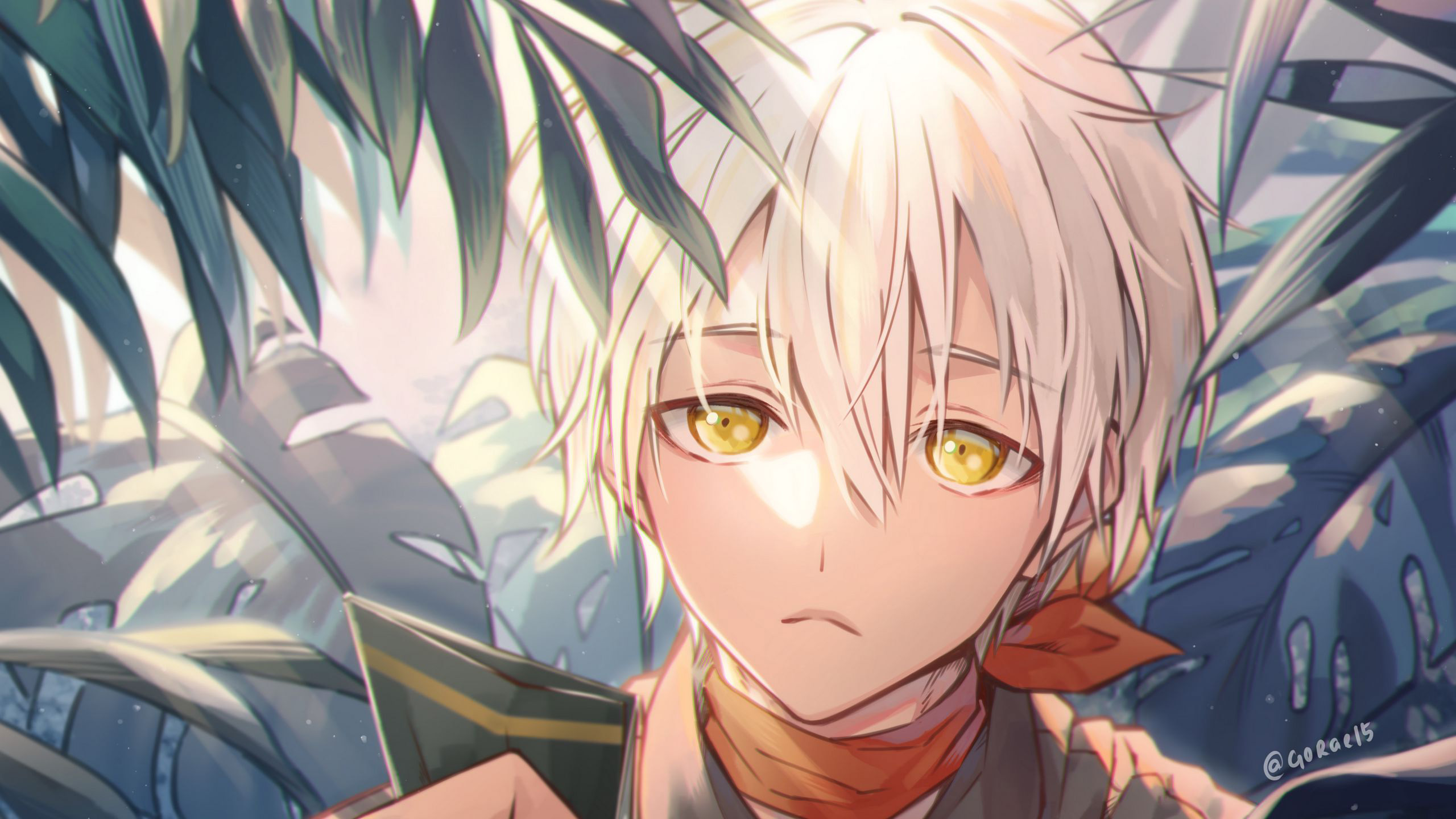 Yellow Eyes Guy Traveler Tropics HD Anime Boy Wallpaper