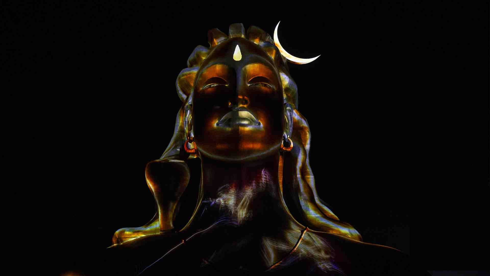 Download Dark Shiva In Iridescent Gold Wallpaper