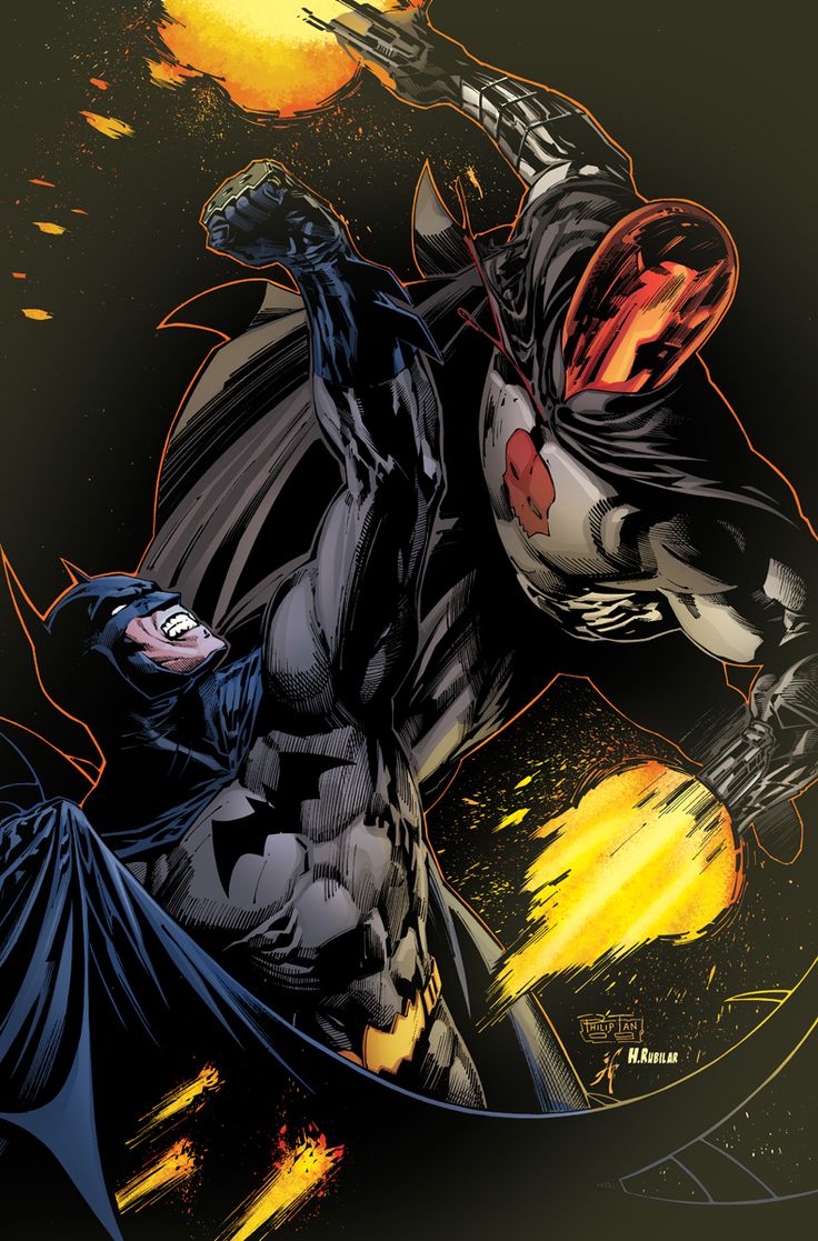 Batman Vs Red Hood by: Philip Tan / Inked by: Jonathan Glapion / Colors by: Hector Rubilar