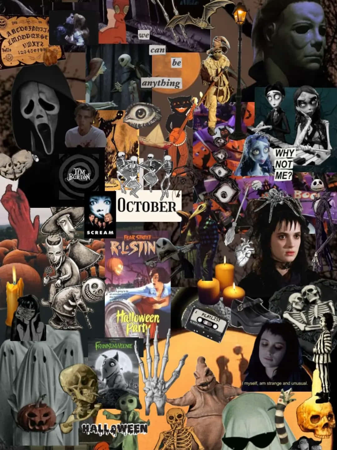 Download Horror Movie Collage Halloween Aesthetic Wallpaper