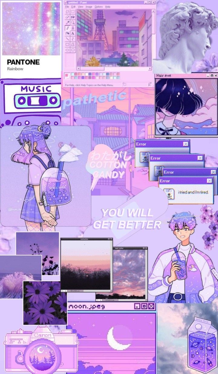 Purple aesthetic collage
