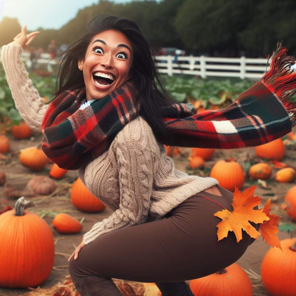 Some funny AI pics of all of us enjoying Autumn