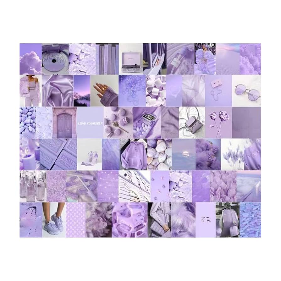 Photo Wall Collage Kit, 50 Pieces Purple Wallpaper for Aesthetic Wall Decoration Stuff Bedroom Wall Decoration for Living Room, Cute Room Decoration for Teenagers, Girls, Amazon.co.uk: Home & Kitchen