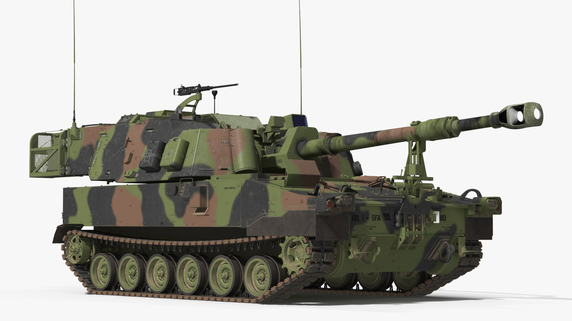 M109 Paladin Howitzer Camouflage Color 3D Model