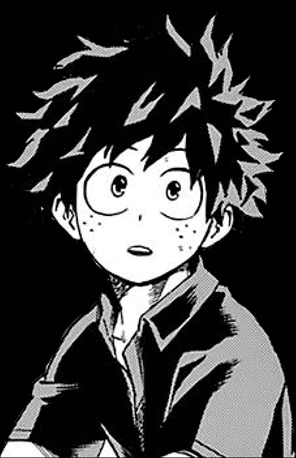 Download Deku Blackand White Manga Portrait