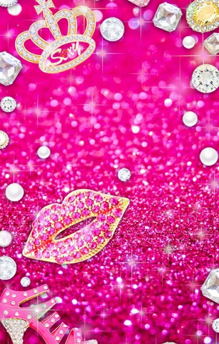 Girly Pink Glitter Wallpaper