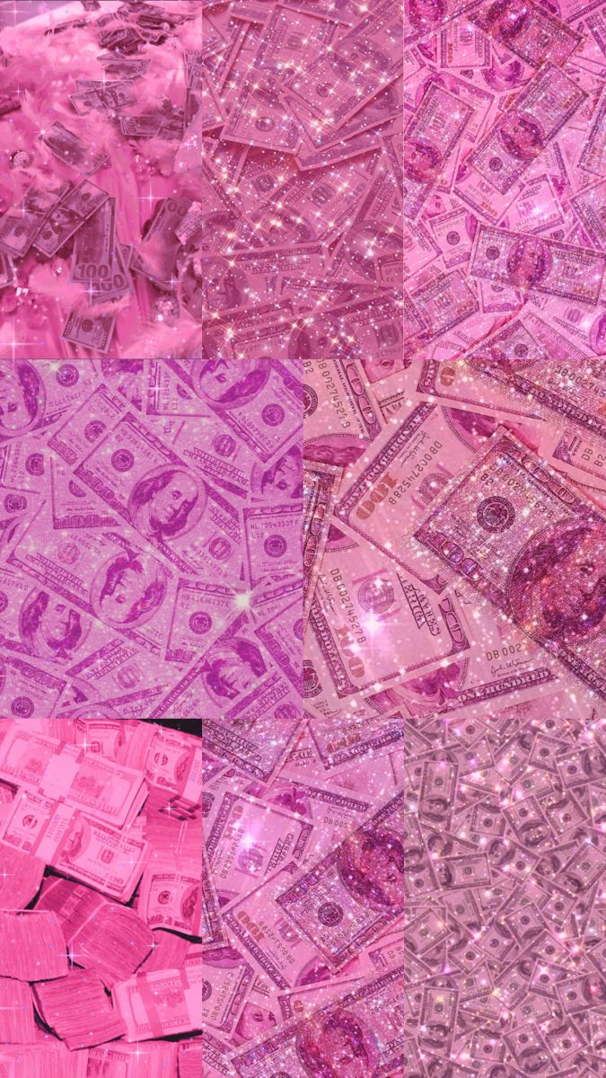 Pink money aesthetic wallpaper, bling glitter luxury aesthetic