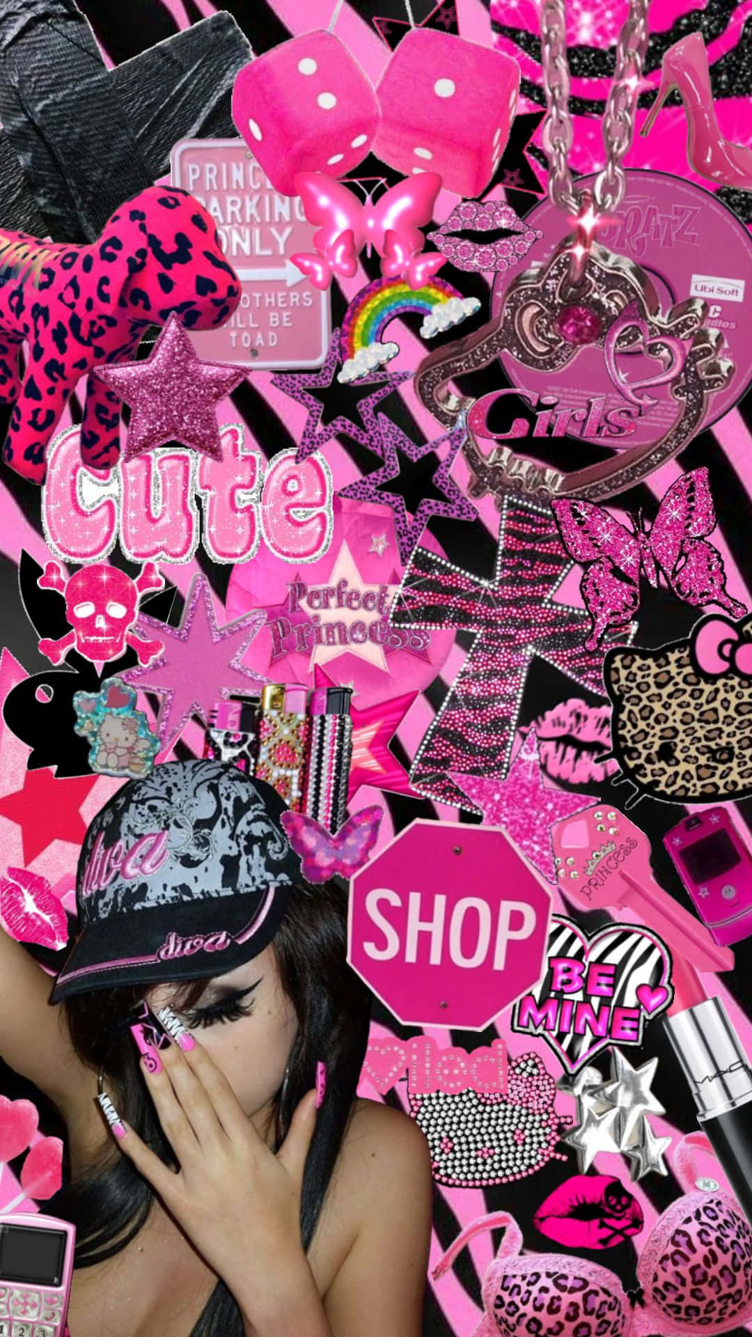 Download Pink Mc Bling Aesthetic Collage Wallpaper