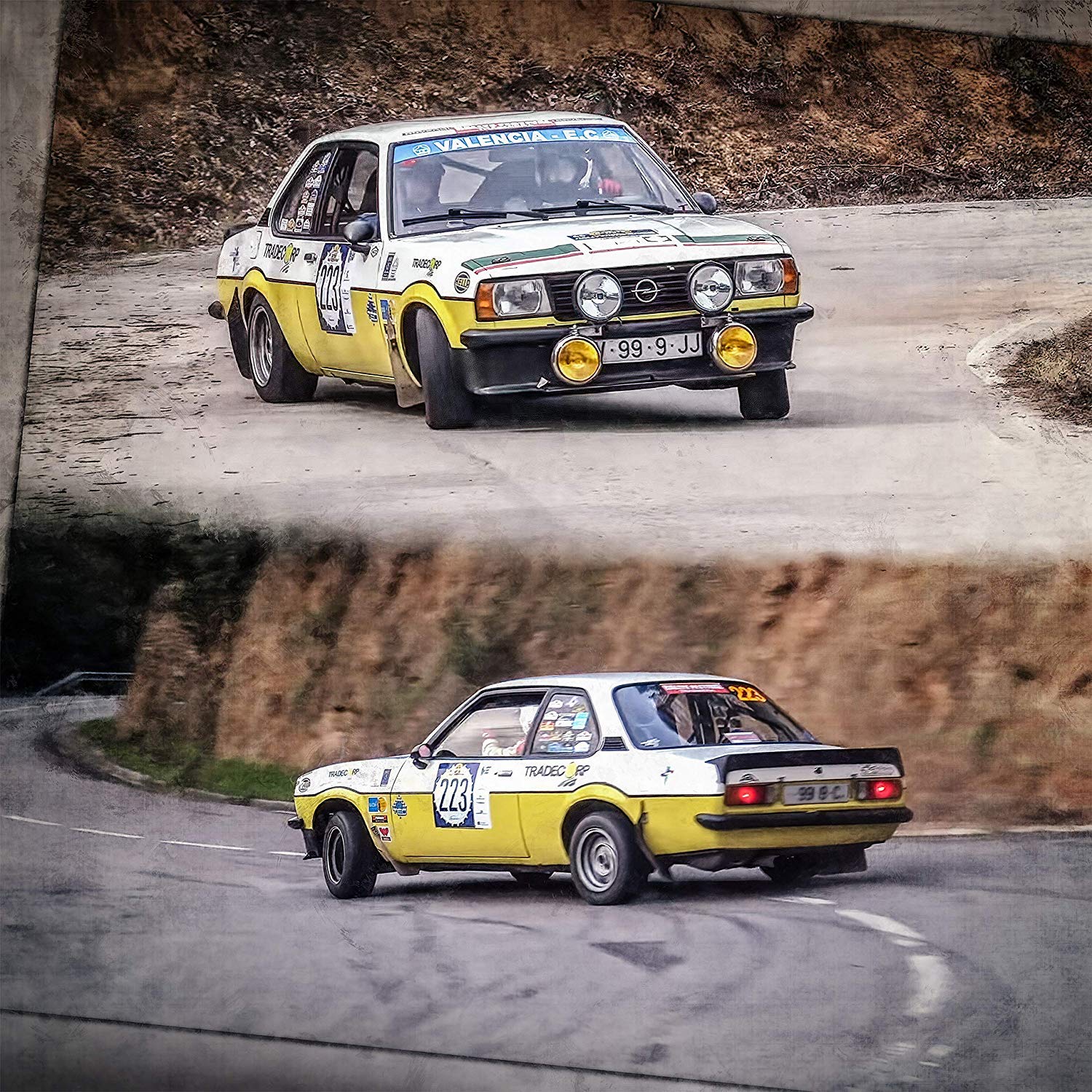 Art Print Picture Opel Ascona Rally Drift Override Four Cylinder Canvas Poster Wallpaper Mousepad Sticker Plate Sign (3 Pcs) 24 x 24 cm, Heavy Duty Outdoor Stickers), Amazon.de: Home & Kitchen