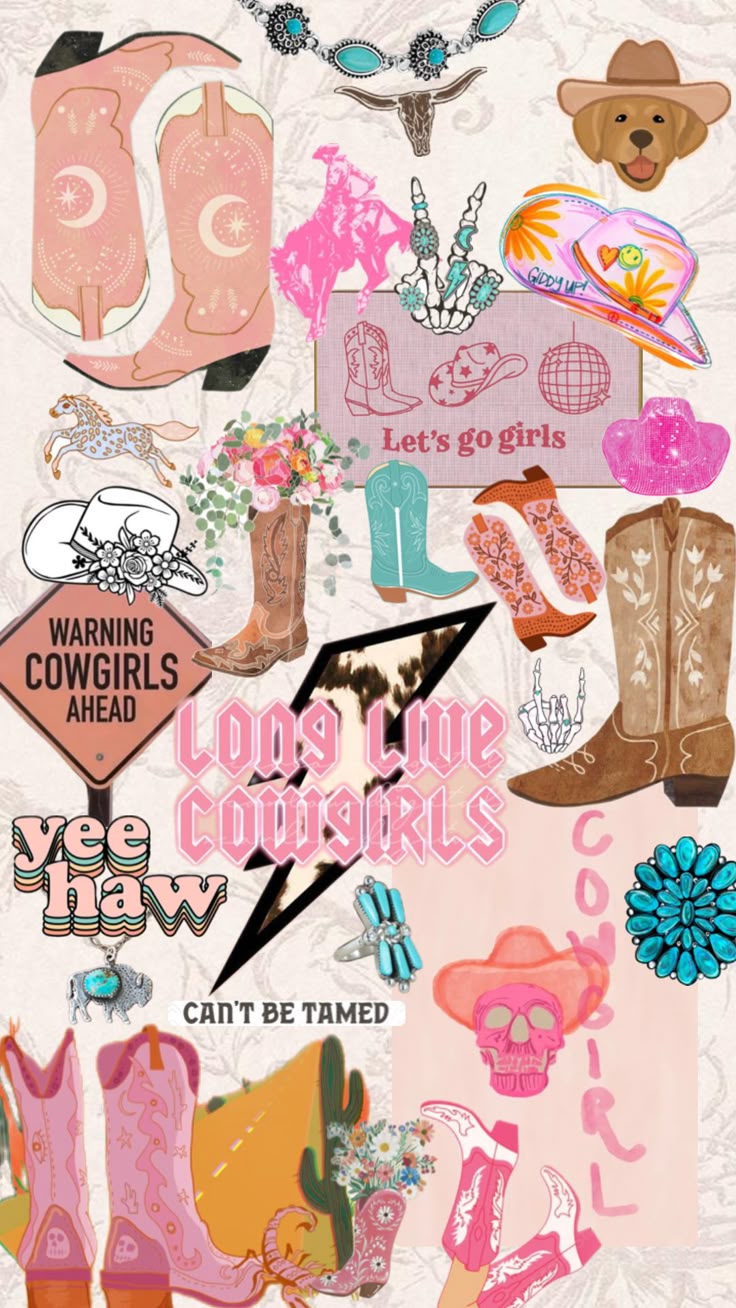Cowgirl Boot Collage Wallpapers - Wallpaper Cave