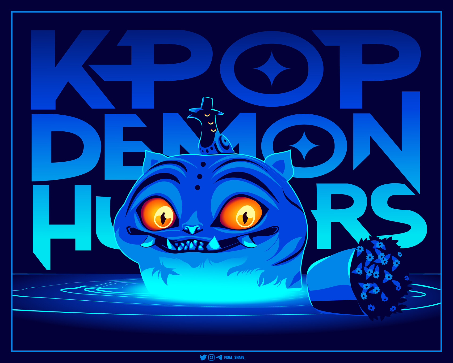 KPop Demon Hunters: Derpy The Tiger vector poster
