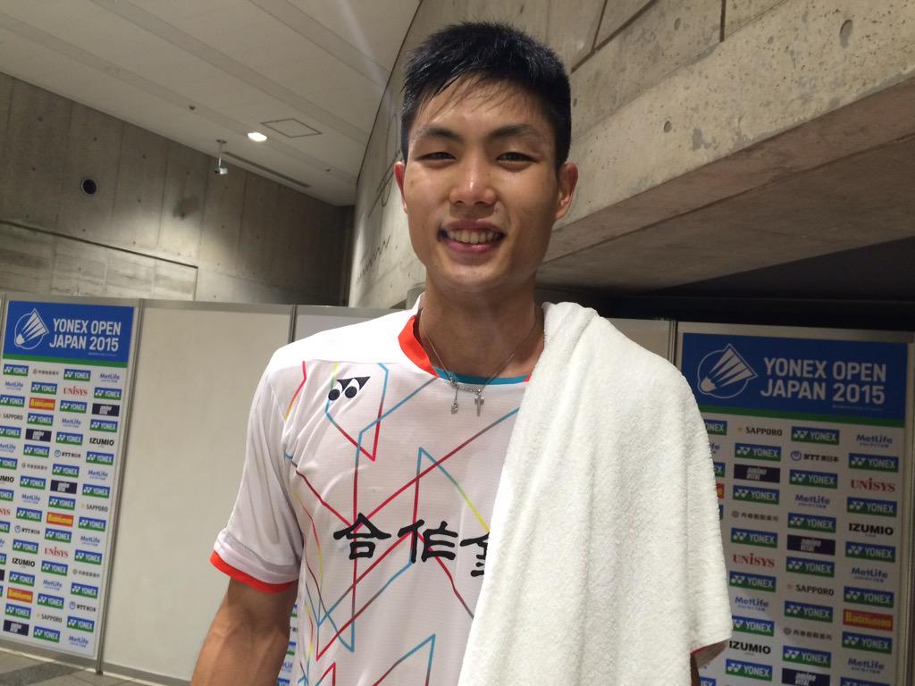 Yonex smile from Chou Tien Chen after his QF win over Parupalli Kashyap at #YONEXOPENJAPAN #badminton