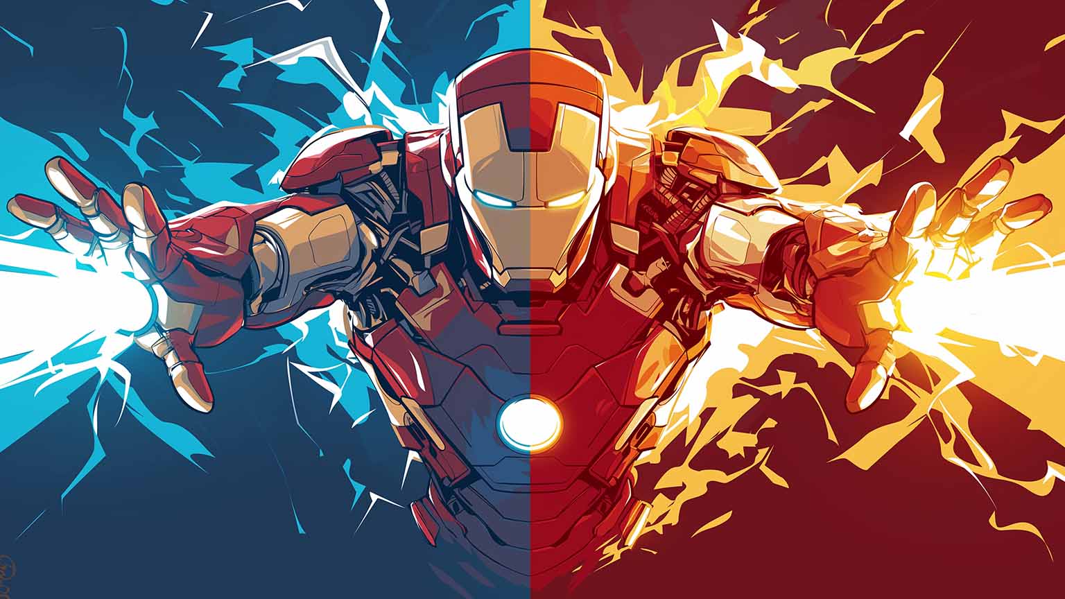 Iron Man Blue and Red Desktop Wallpaper Man Wallpaper 4K