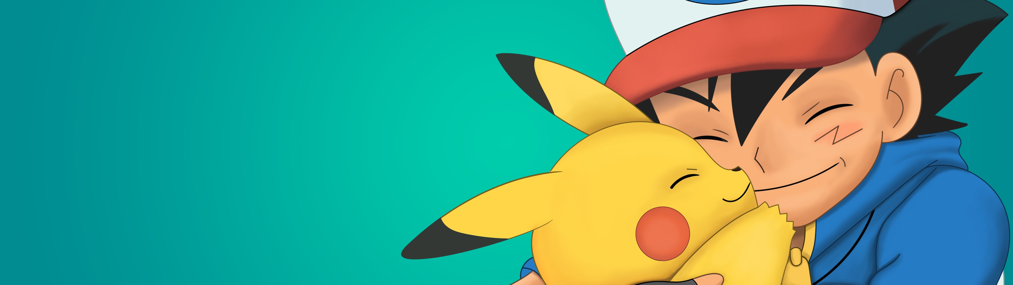 Pikachu Wallpaper 4K, Ash Ketchum, Hug, Pokemon