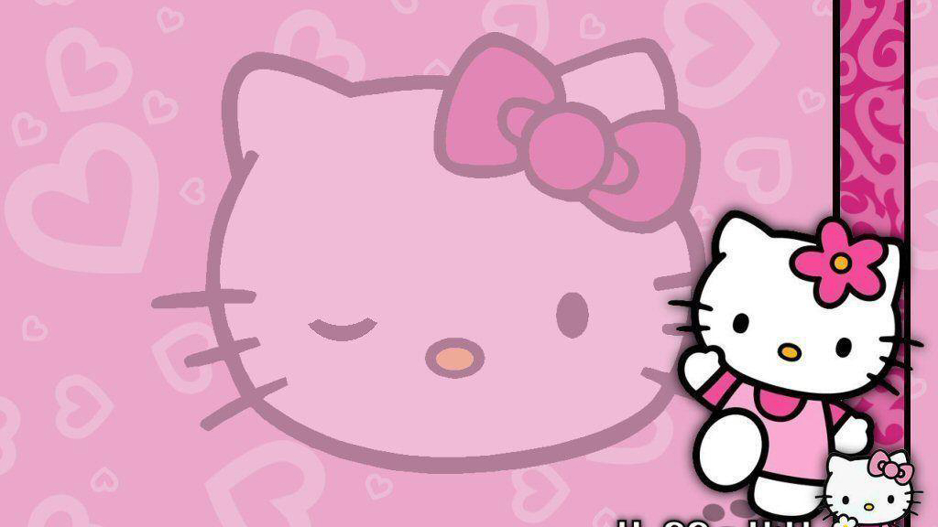 Big And Small Hello Kitty In Hello Kity Face Background HD Hello Kitty Wallpaper