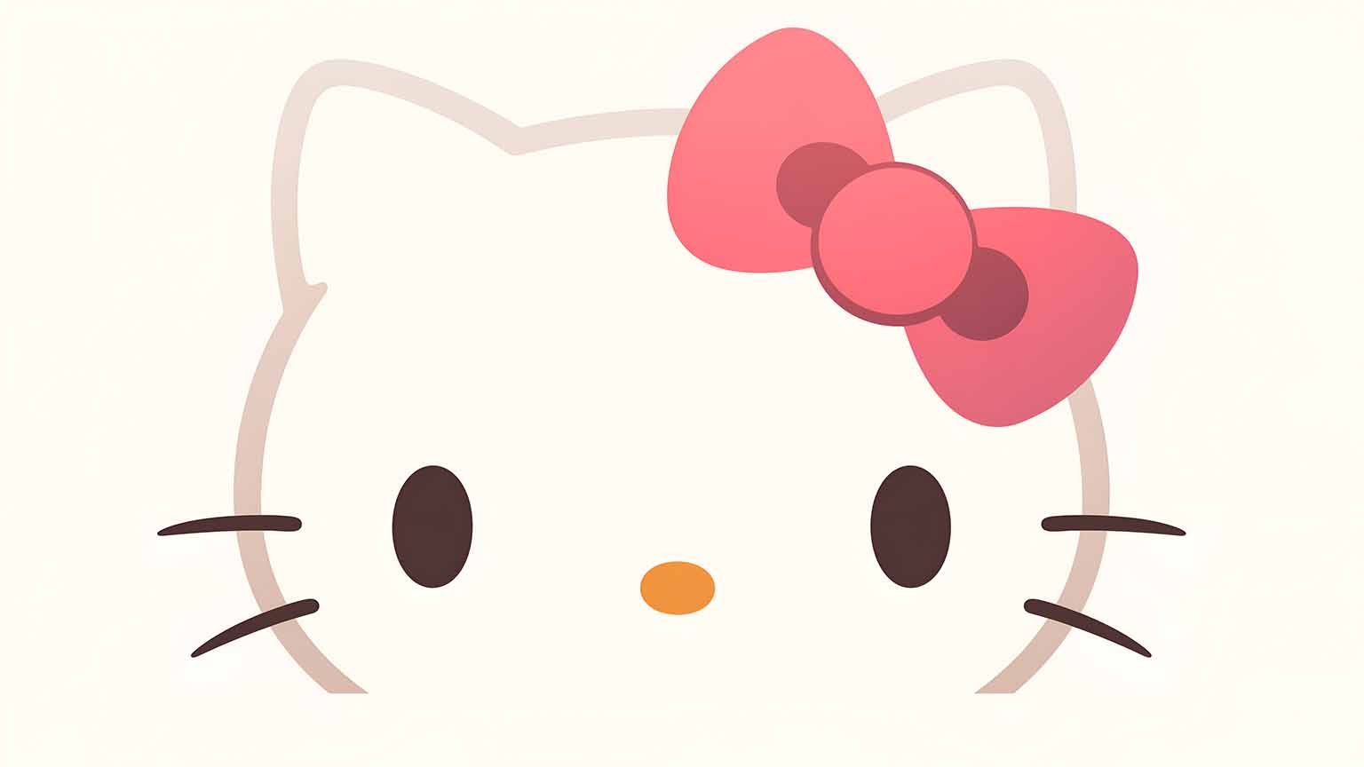 Free Hello Kitty Minimalist Face Bow Desktop Wallpaper