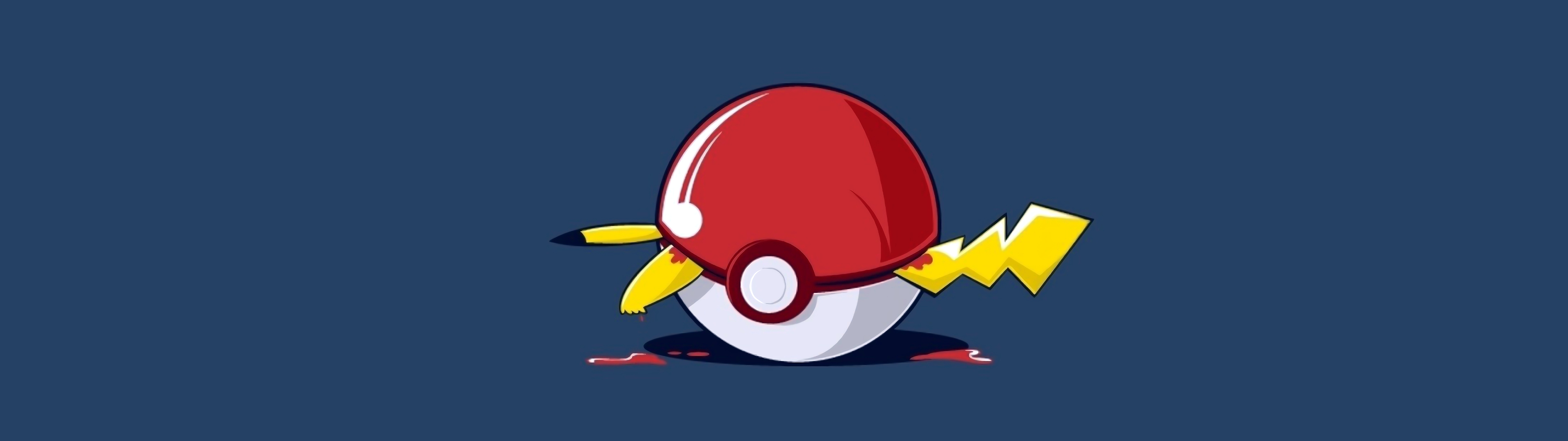 Pokeball Wallpaper 4K, Pikachu, Minimalist