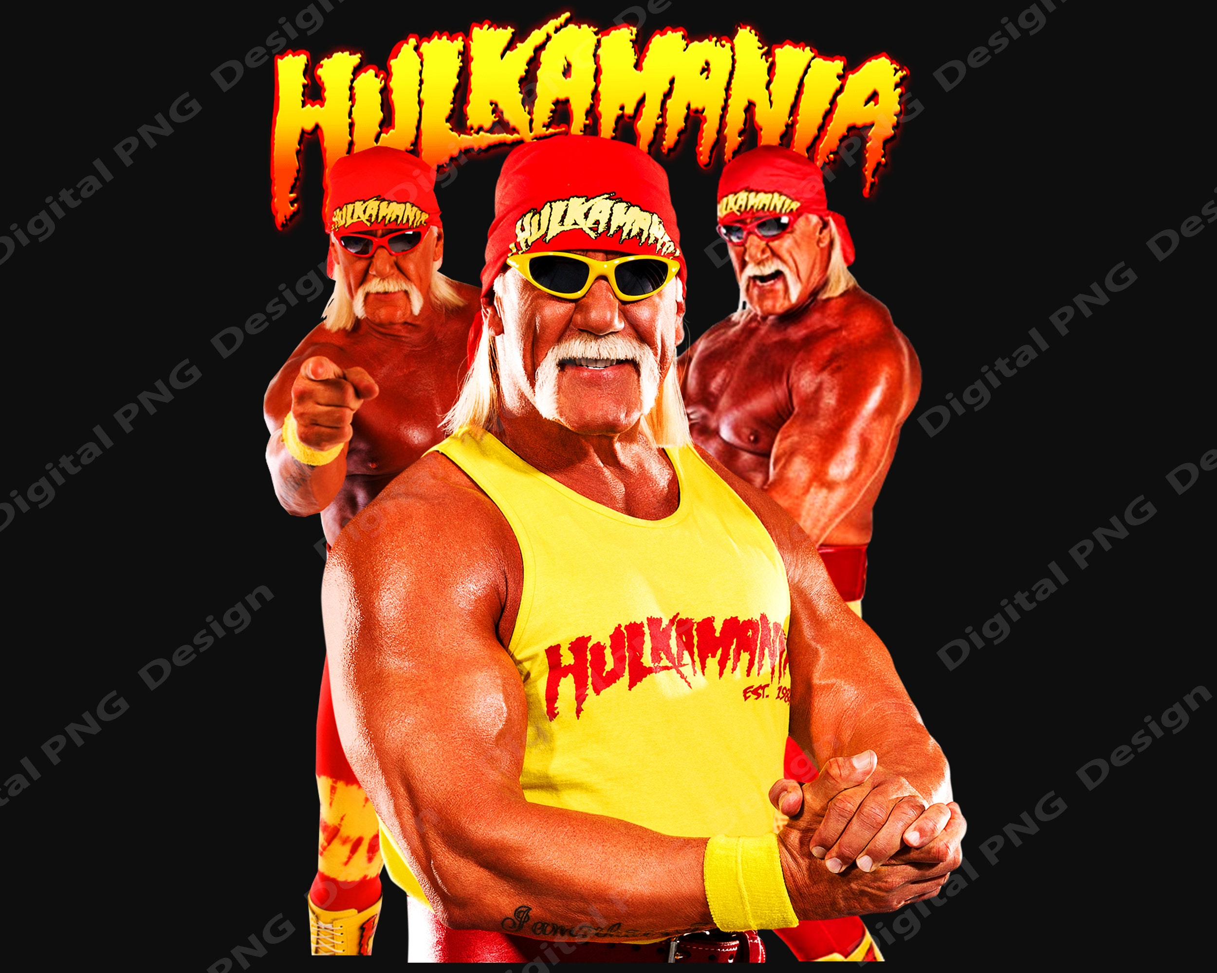 Hulk Hogan WWE Png, Instant Download, Digital Files Png