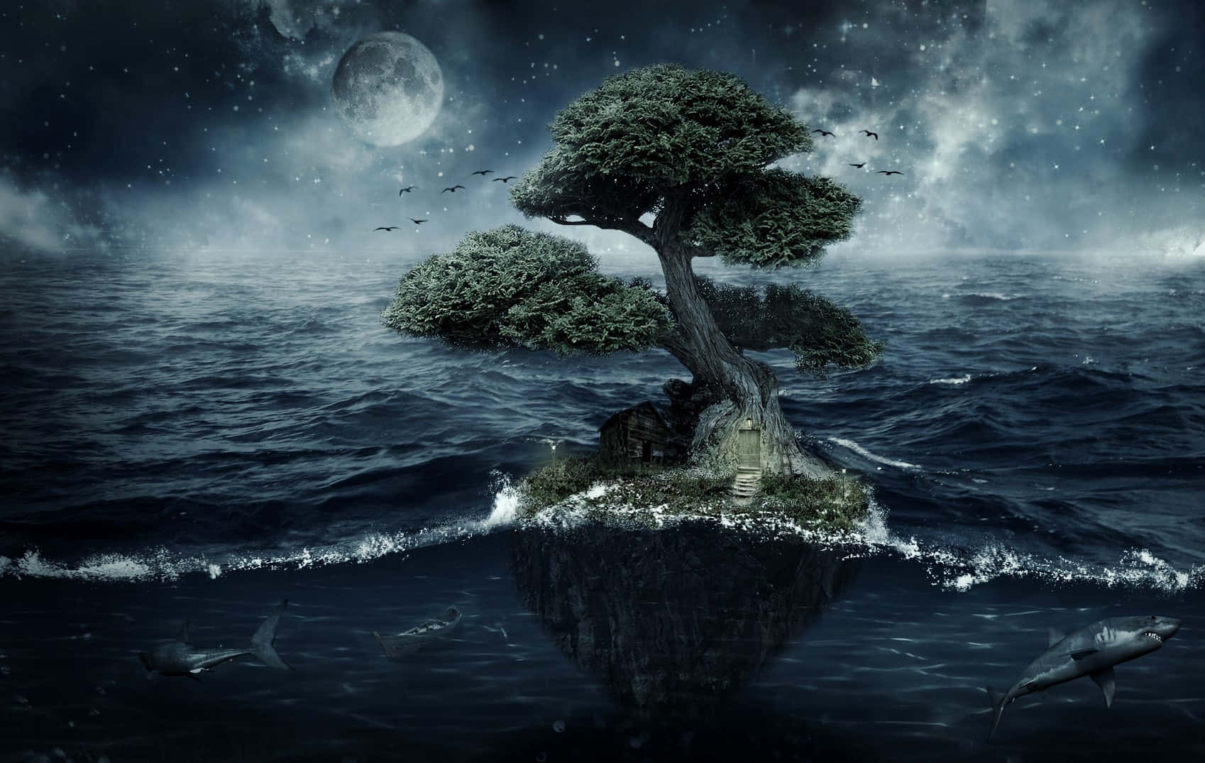 Download Mysterious Dark Island Wallpaper