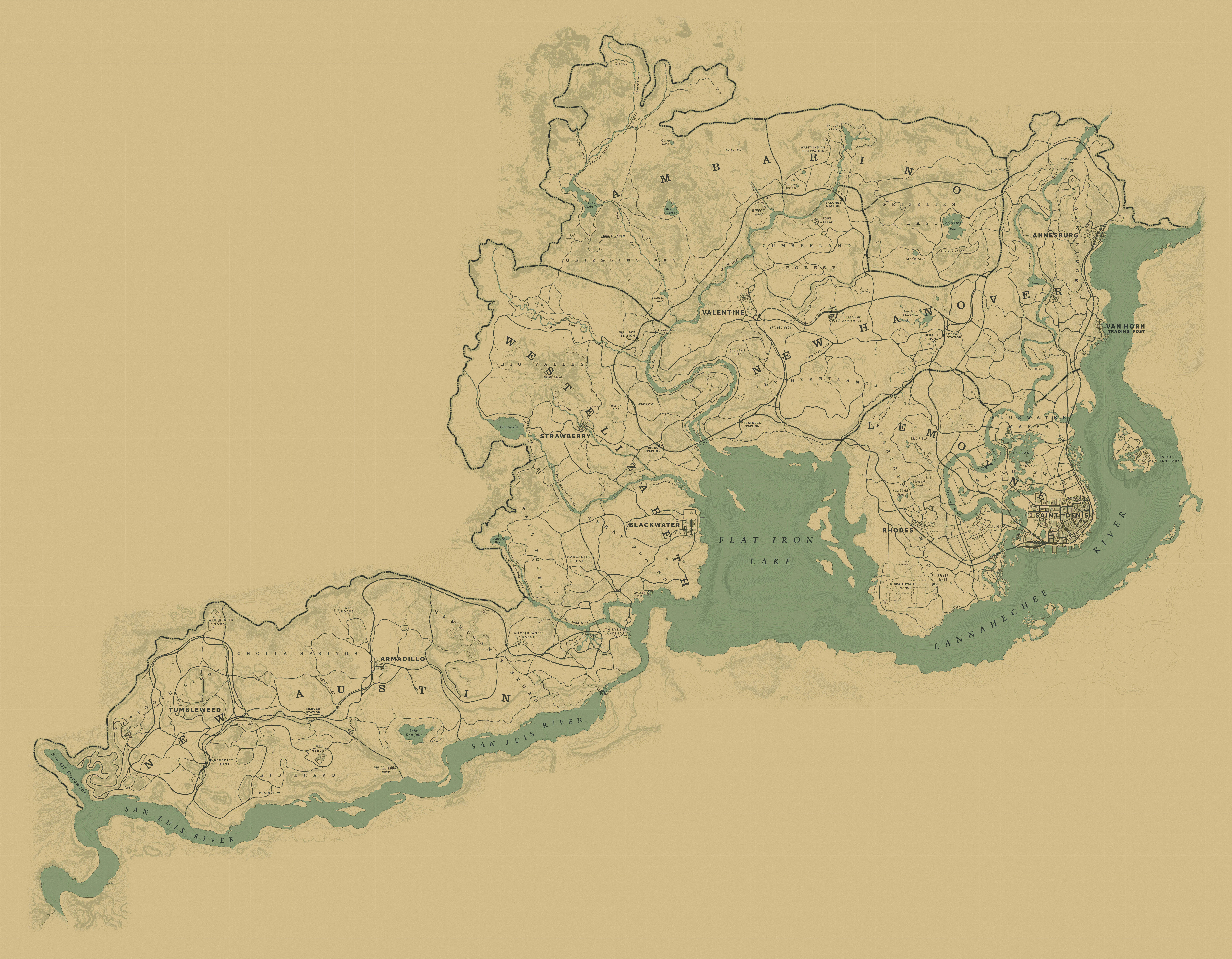 I Made a High Res File of the RDR2 Map